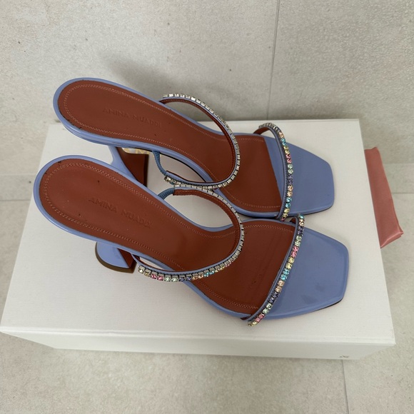 Amina Muaddi Gilda Slipper Heel Size 38.5 - Picture 3 of 7